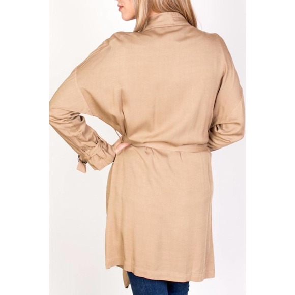 NWT Tan Lush Cascade Trench Coat Size M - Picture 2 of 3